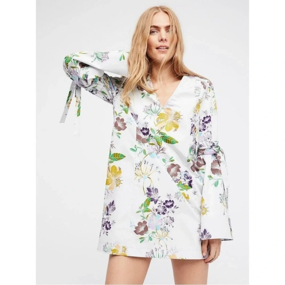 Free People Lover Of Mine Printed Floral Mini Dress NWT XS